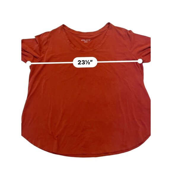 Ava & Viv Rust Knit top Shirt Womens Plus Size 2X Casual Pull Over comfy soft - Picture 2 of 6
